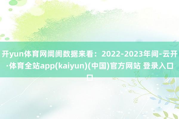 开yun体育网阛阓数据来看:2022-2023年间-云开·体育全站app(kaiyun)(中国)官方网站 登录入口
