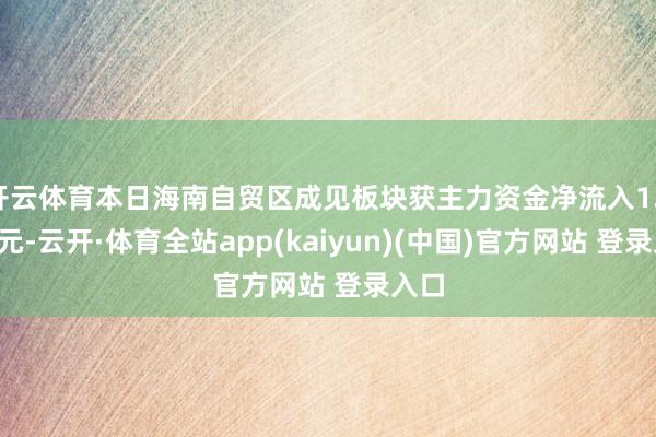 开云体育本日海南自贸区成见板块获主力资金净流入1.19亿元-云开·体育全站app(kaiyun)(中国)官方网站 登录入口