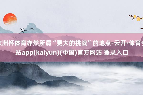 欧洲杯体育亦然所谓“更大的挑战”的地点-云开·体育全站app(kaiyun)(中国)官方网站 登录入口