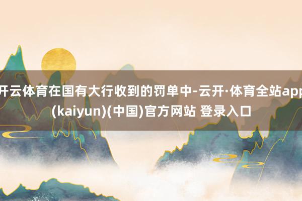 开云体育在国有大行收到的罚单中-云开·体育全站app(kaiyun)(中国)官方网站 登录入口